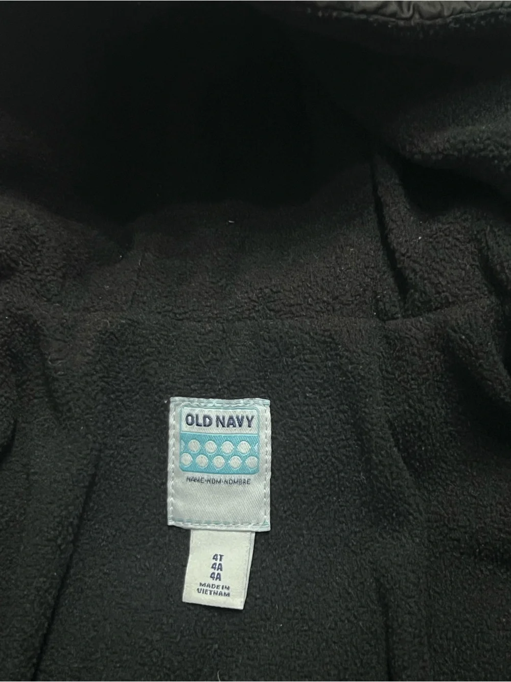 Old Navy Girls 4T Black Polka Dot Hooded Puffer Jacket Fleece Lined Winter Coat